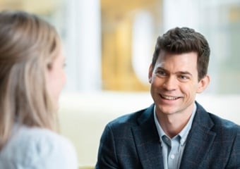 Two colleagues talking
